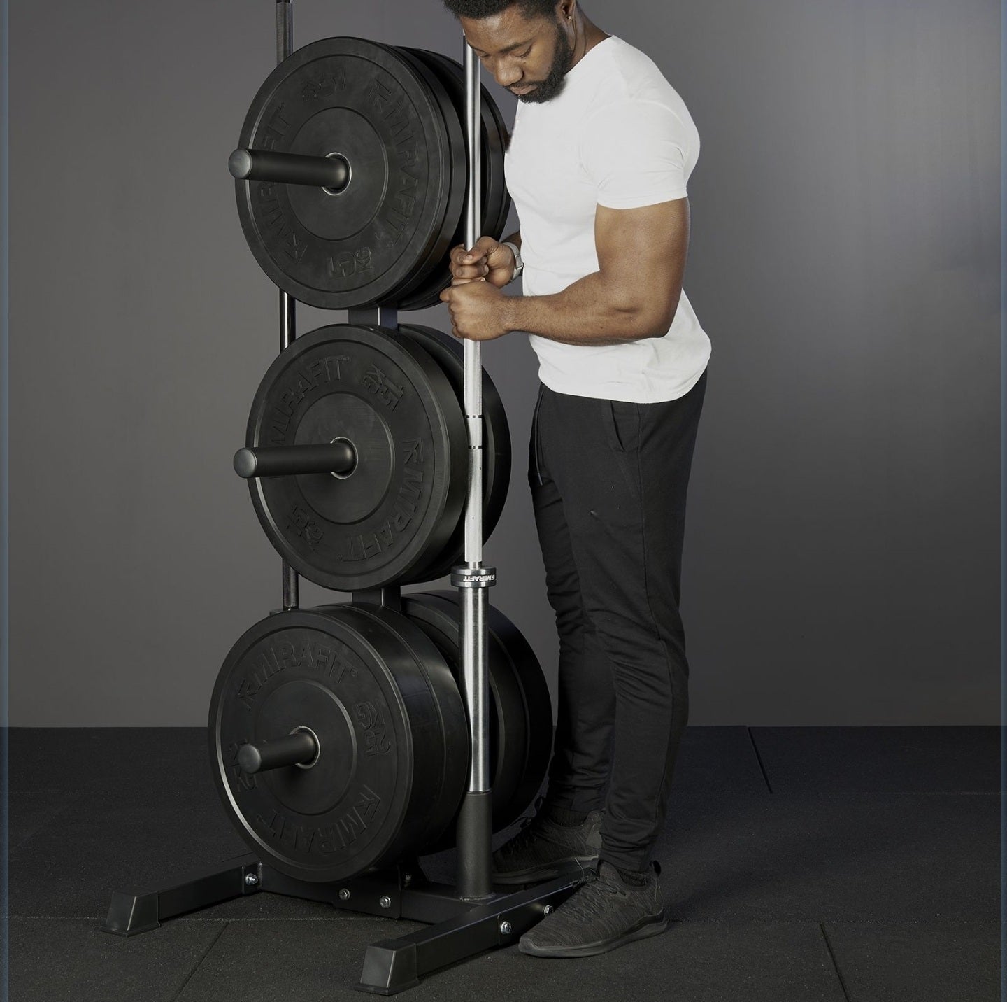 Bumper Plate Olympic Weight Tree/Bar Holder - Gymless