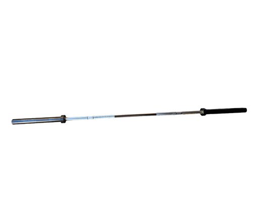 7ft Olympic Bar Chrome with Black Sleeves - Gymless