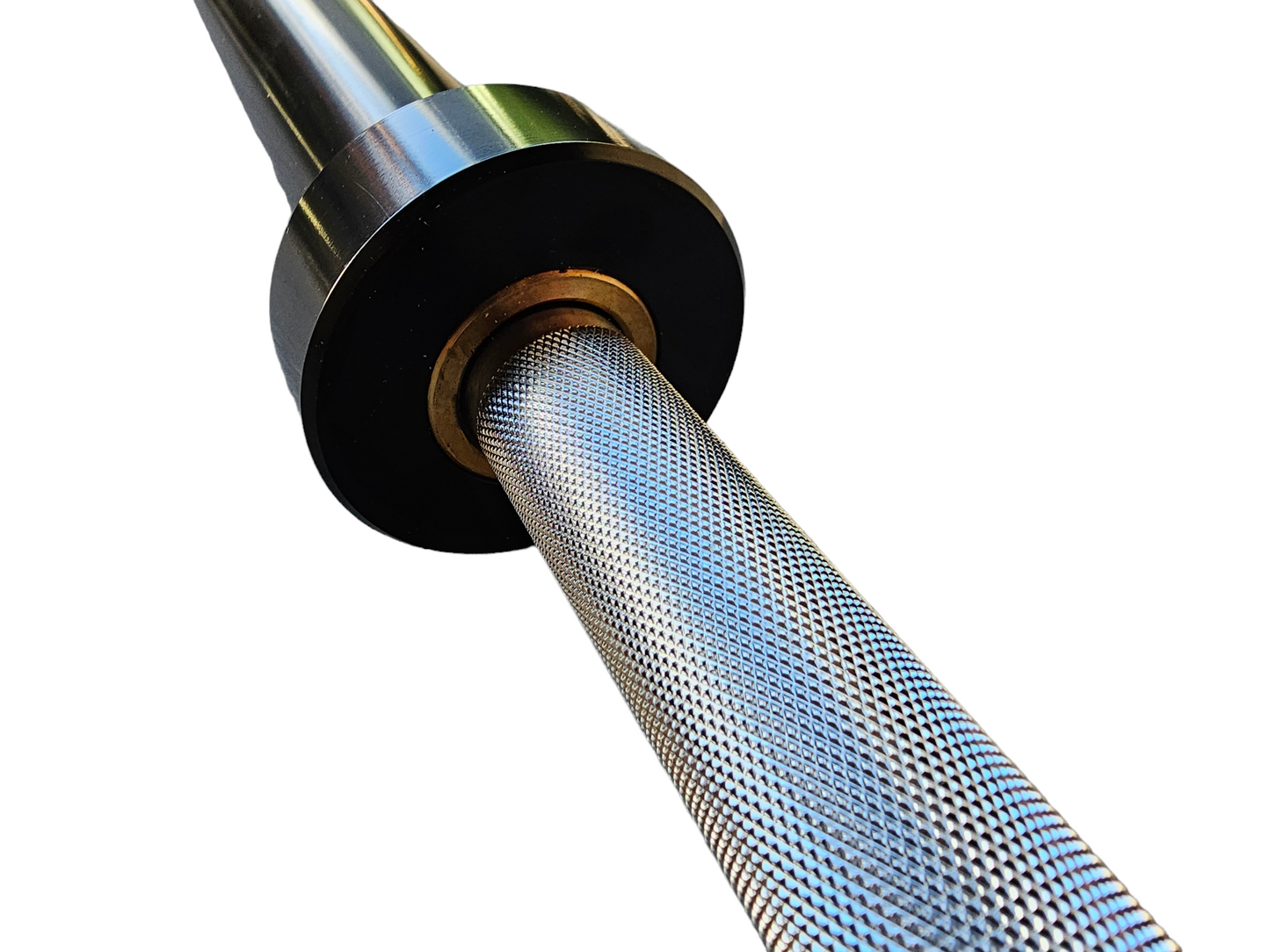 7ft Olympic Bar Chrome with Black Sleeves