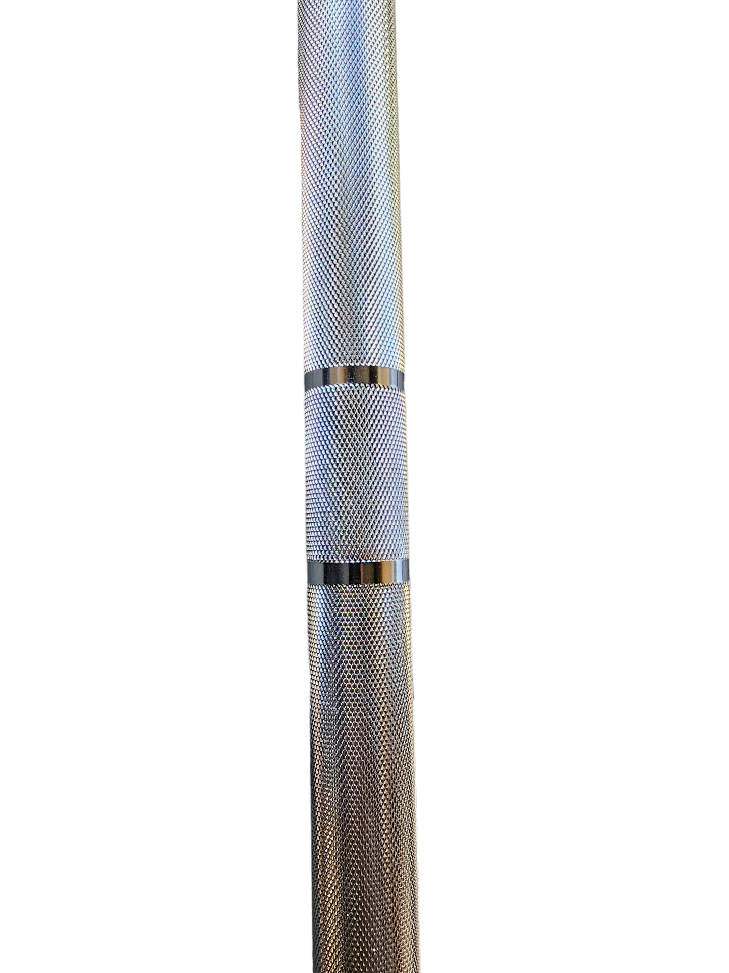7ft Olympic Bar Chrome with Black Sleeves