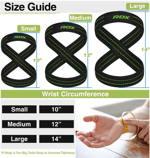 RDX Gym Lifting 8 Figure Cotton Strap Green
