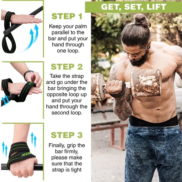 RDX Gym Lifting 8 Figure Cotton Strap Green