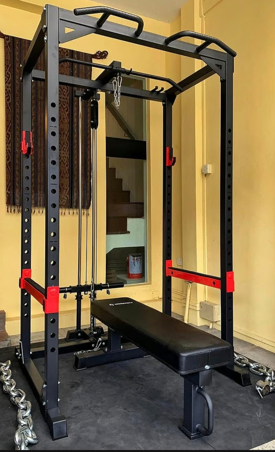 Heavy Duty Power Rack HR3260 +Lat Pulldown Attachment - Gymless