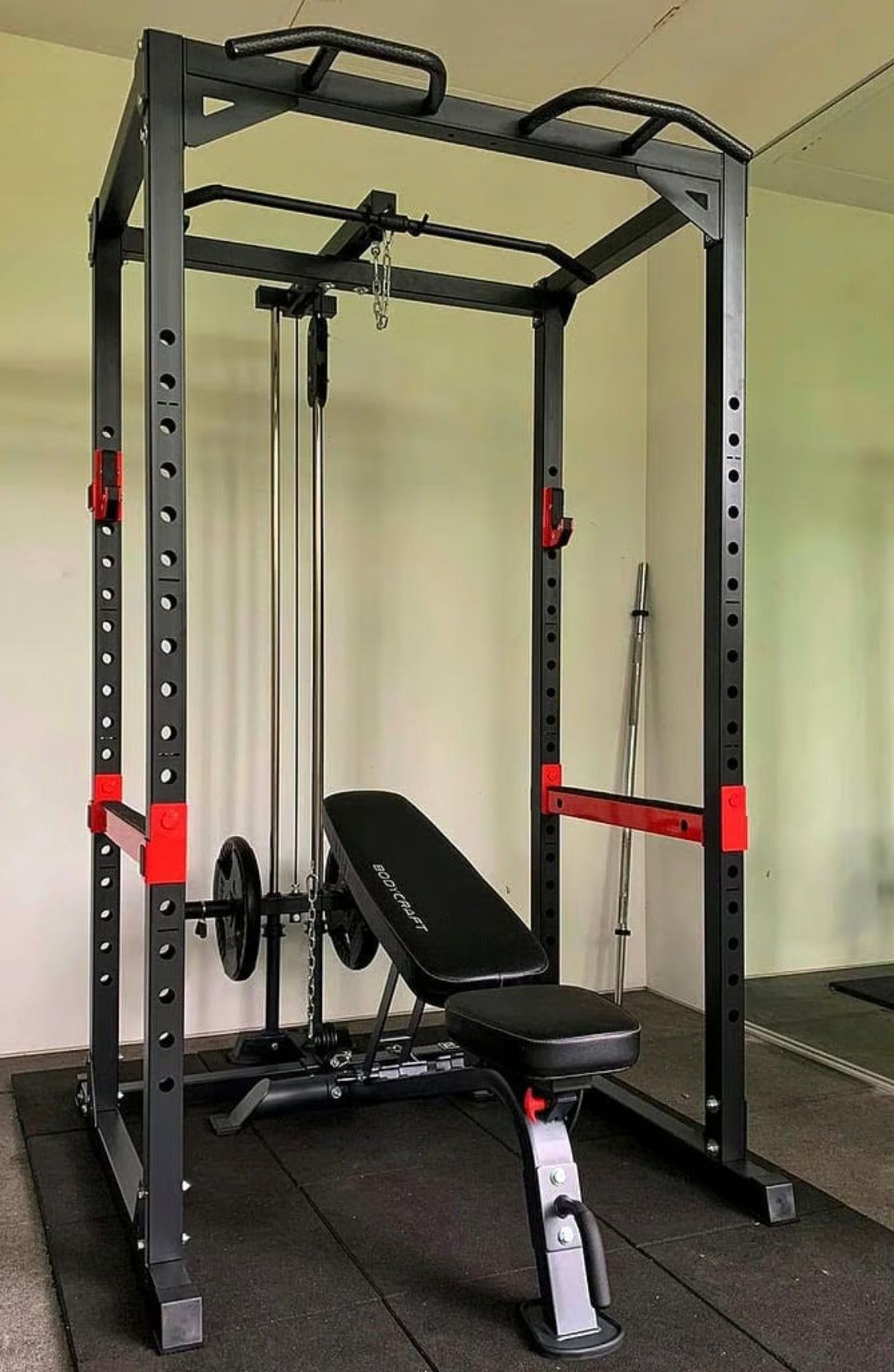 Heavy Duty Power Rack HR3260 +Lat Pulldown Attachment - Gymless