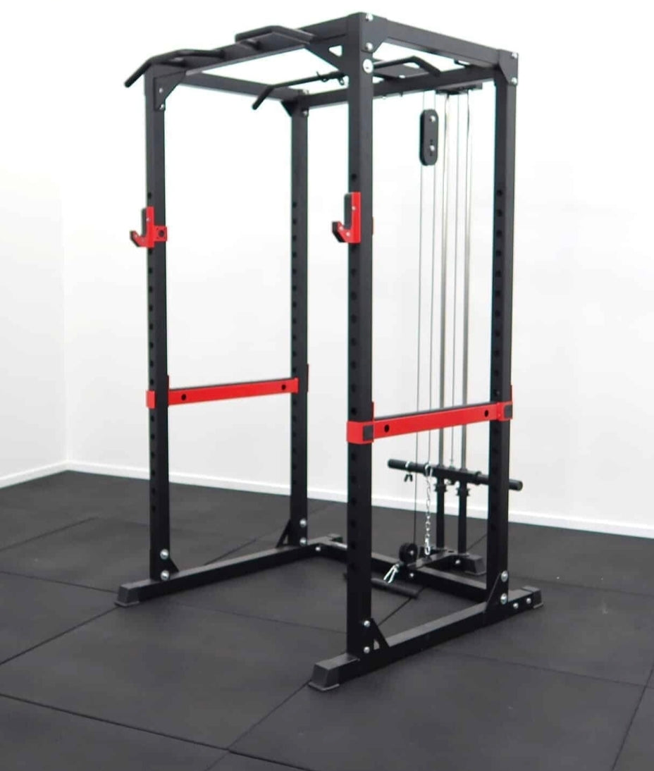 Heavy Duty Power Rack HR3260 +Lat Pulldown Attachment - Gymless