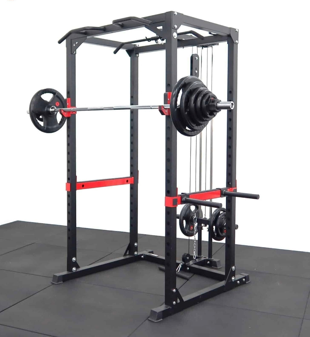 Heavy Duty Power Rack HR3260 +Lat Pulldown Attachment - Gymless