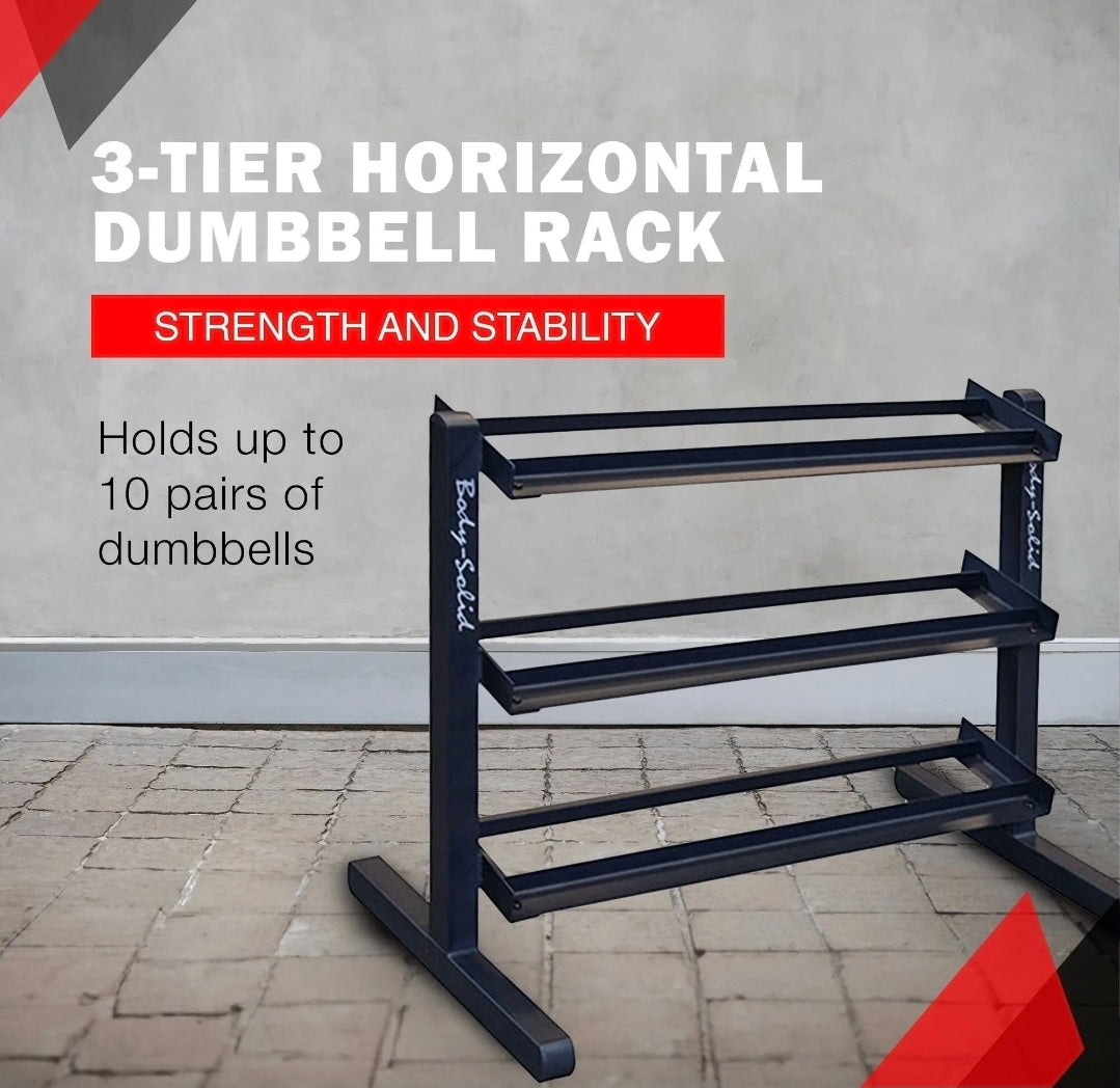 Body-Solid 3 Tier Dumbbell Rack GDR363B - Gymless
