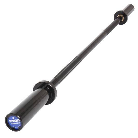 Gymless 4ft black training barbell with 28mm shaft and Olympic sleeves for technique and home gym workouts
