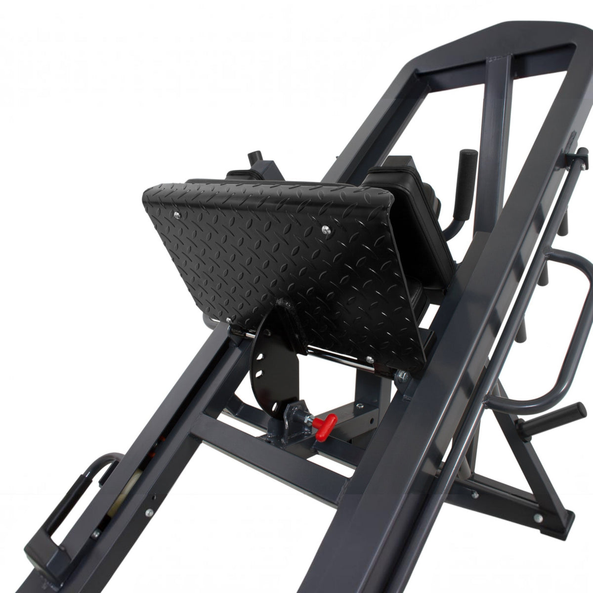 Gymless 800 LPHS leg press and hack squat machine with adjustable diamond plate footrest and heavy-duty steel frame