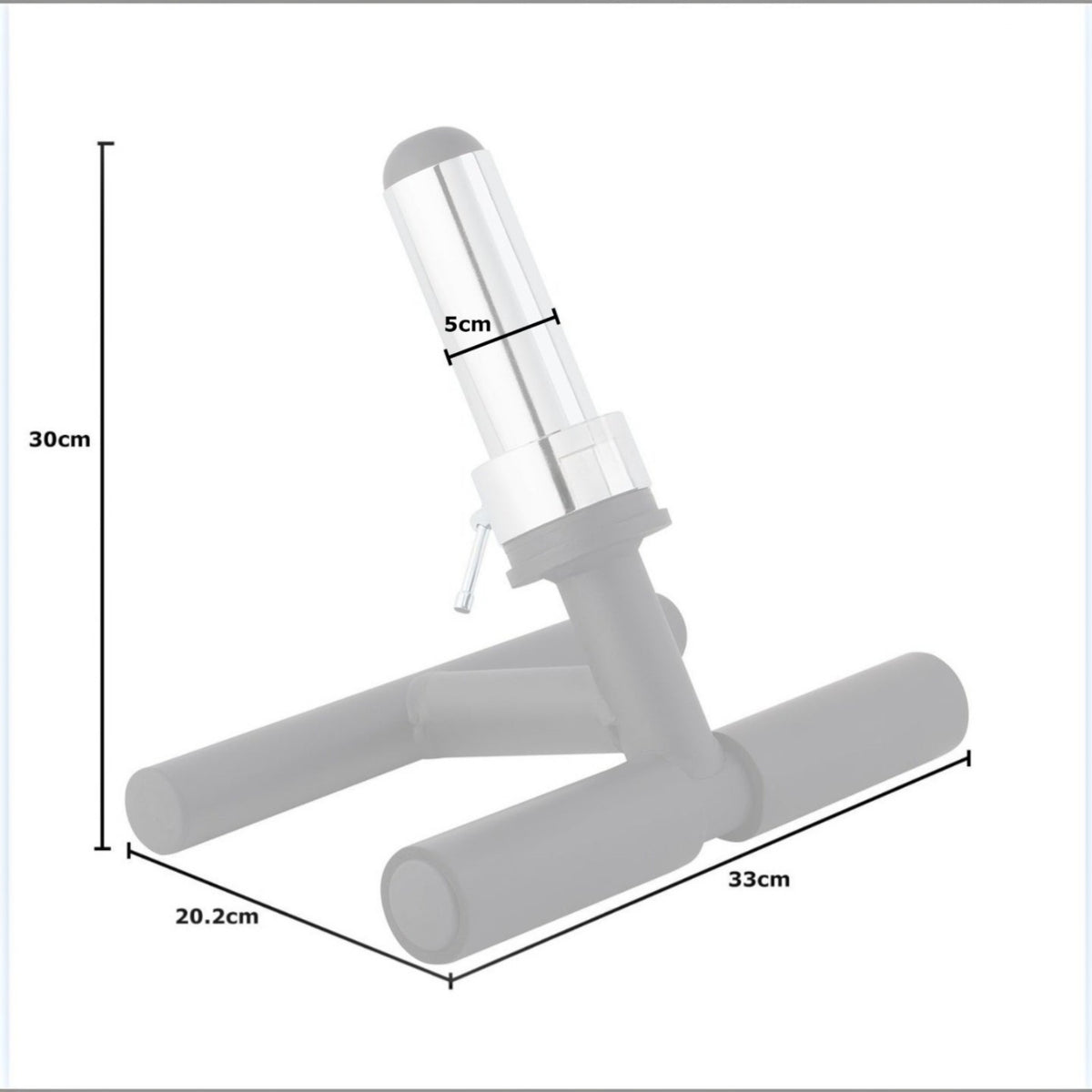Gymless Tib Developer Bar with chrome weight sleeve and black frame for shin strengthening and injury prevention