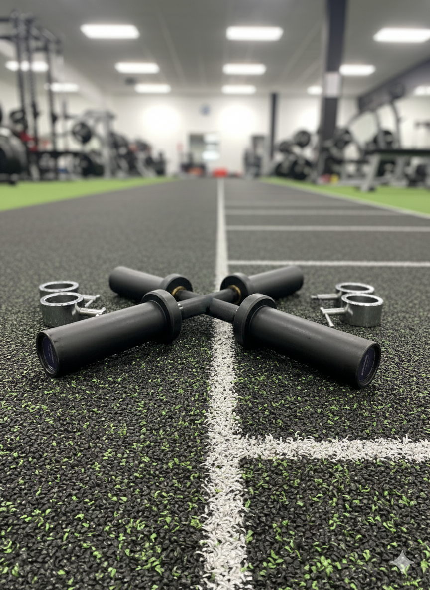 🏋️♂️ Olympic Dumbbell Handles (Pair) – Black Oxide Finish