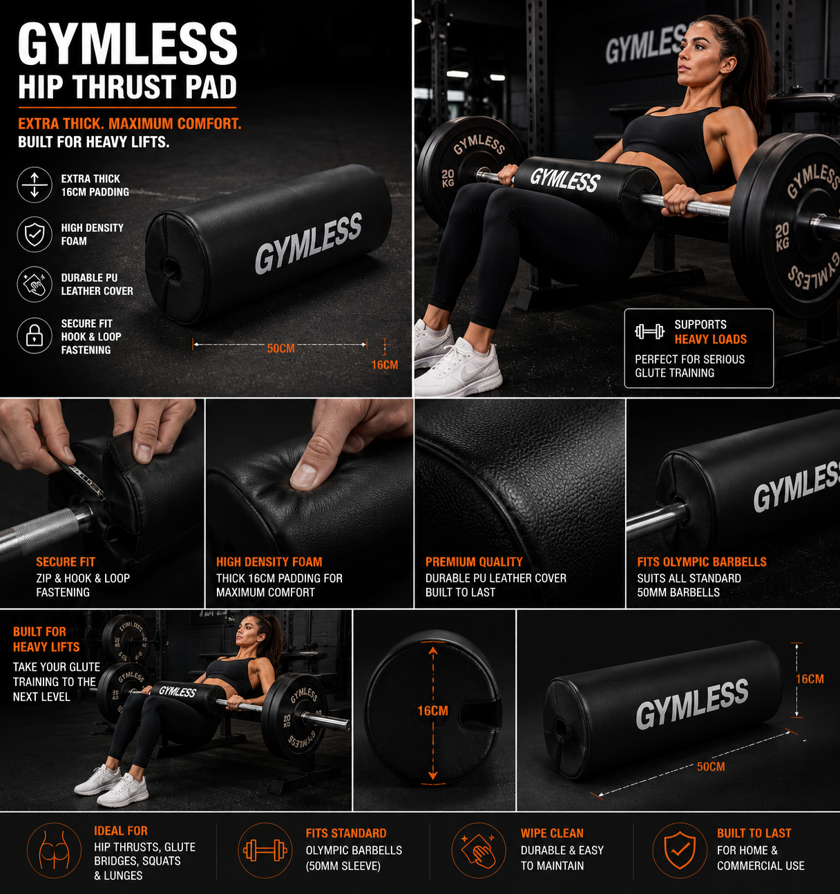 GYMLESS Hip Thrust Pad