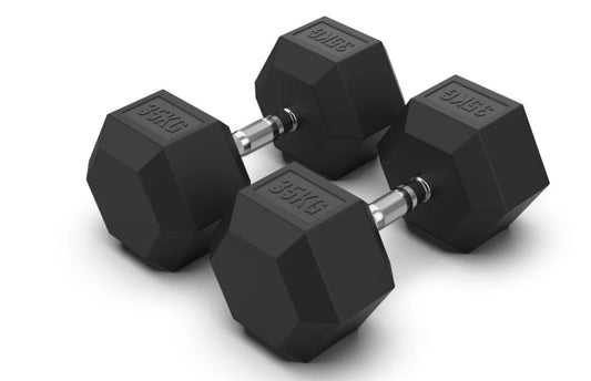 35kg Hex Rubber Dumbell Pair - Gymless