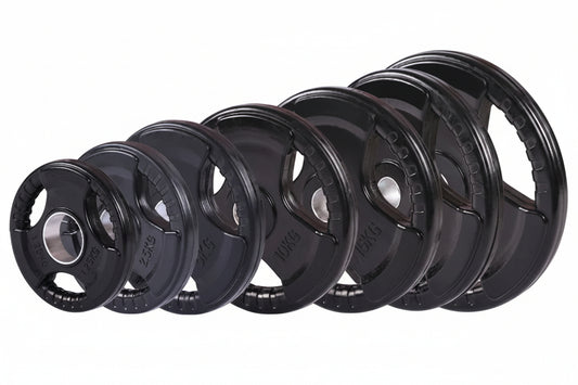 Gymless Olympic tri-grip rubber weight plate sets – 100kg and 150kg