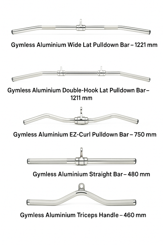 GYMLESS Aluminium Cable Attachment Series Commercial Grade. Lightweight. Premium.
