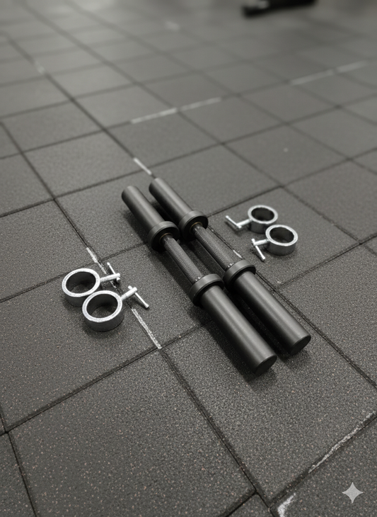 🏋️♂️ Olympic Dumbbell Handles (Pair) – Black Oxide Finish