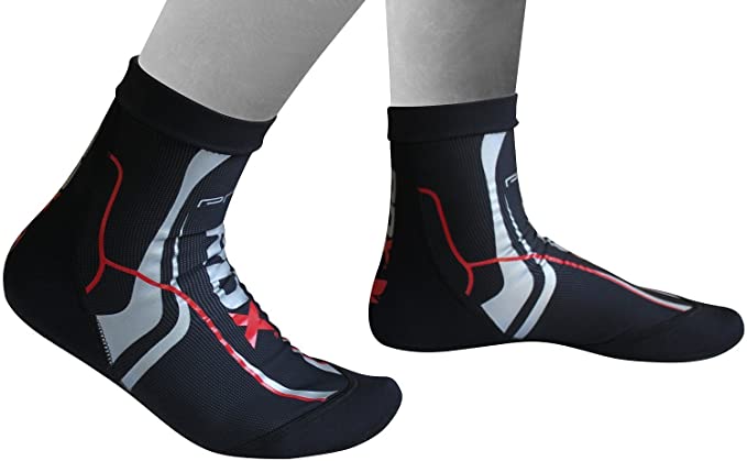 RDX Non Slip Socks with Grip for MMA Fitness Training, Yoga Anti Skid Socks for Pilates, Barre Workout, Stretchable Neoprene Ankle Support for Boxing Martial Arts, Home Sports, Jiu Jitsu, Trampoline - Gymless