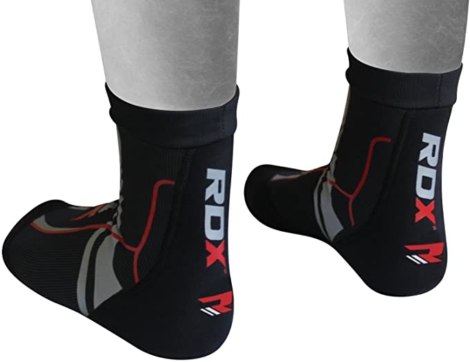 RDX Non Slip Socks with Grip for MMA Fitness Training, Yoga Anti Skid Socks for Pilates, Barre Workout, Stretchable Neoprene Ankle Support for Boxing Martial Arts, Home Sports, Jiu Jitsu, Trampoline - Gymless