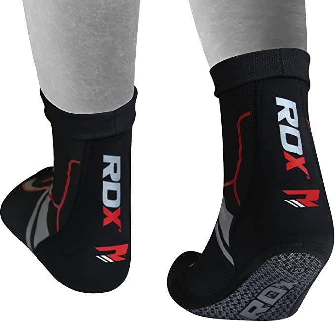 RDX Non Slip Socks with Grip for MMA Fitness Training, Yoga Anti Skid Socks for Pilates, Barre Workout, Stretchable Neoprene Ankle Support for Boxing Martial Arts, Home Sports, Jiu Jitsu, Trampoline - Gymless