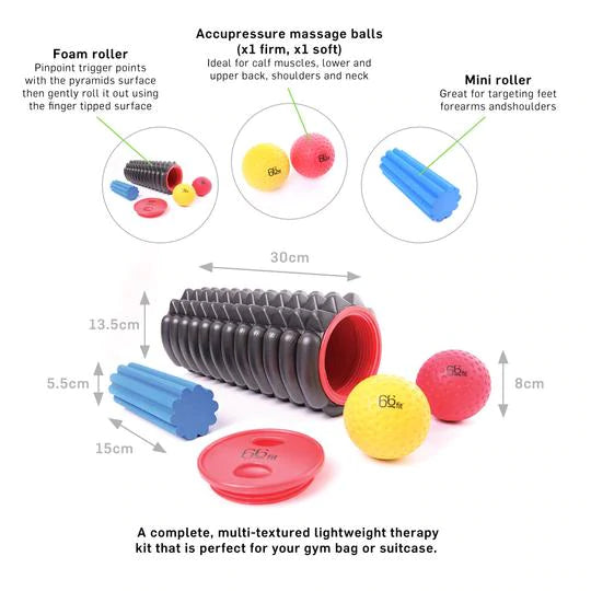 66fit Trigger Point Massage Roller Kit - Gymless