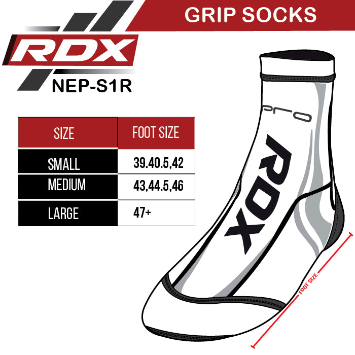RDX Non Slip Socks with Grip for MMA Fitness Training, Yoga Anti Skid Socks for Pilates, Barre Workout, Stretchable Neoprene Ankle Support for Boxing Martial Arts, Home Sports, Jiu Jitsu, Trampoline - Gymless