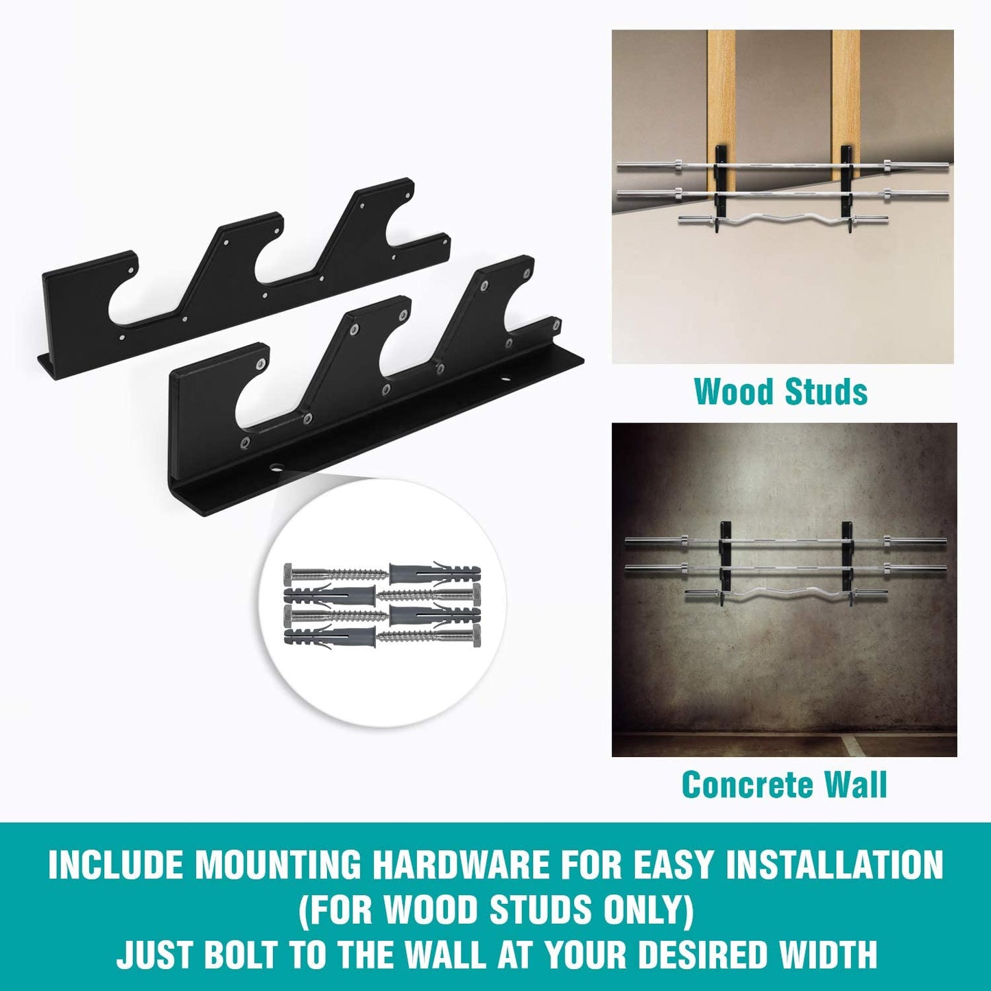 Wall Mounted Barbell Rack Horizontal