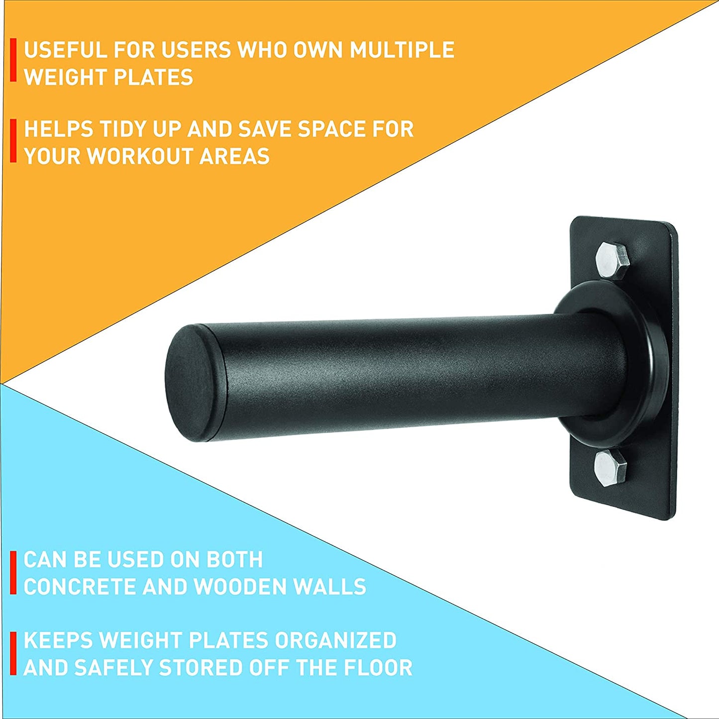 Wall Mounted Olympic Plates Pegs (Pair)
