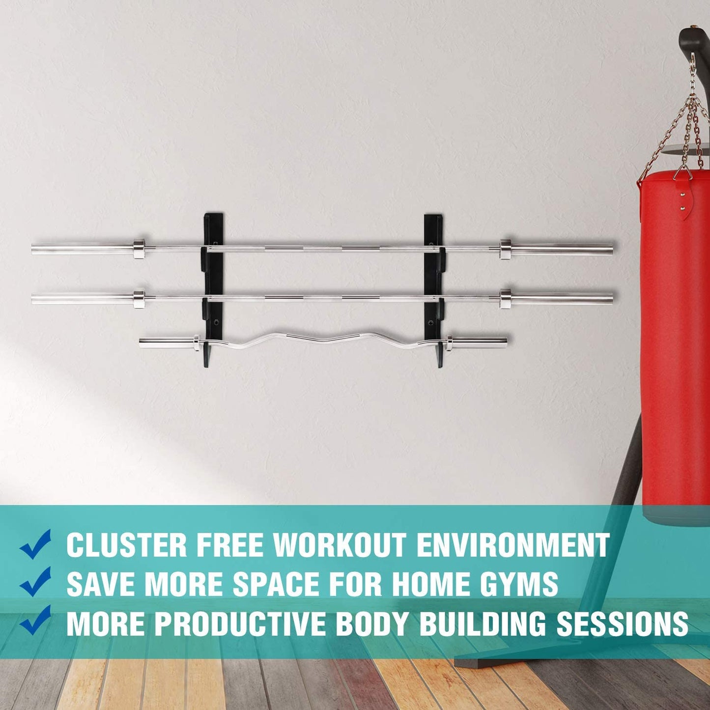 Wall Mounted Barbell Rack Horizontal