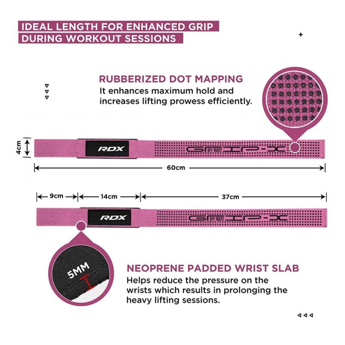 Gym Cotton Gel Strap Pink Plus - Gymless