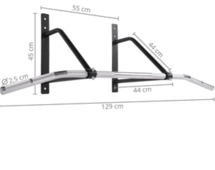 Wall Mounted Pullup Bar (Chrome Bar) - Gymless