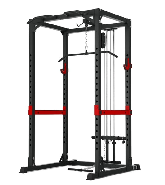 Heavy Duty Power Rack HR3260 +Lat Pulldown Attachment - Gymless