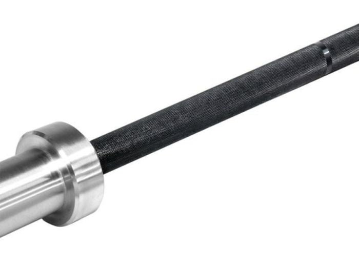6.5 ft Olympic Bar Black with Chrome Sleeves - Gymless