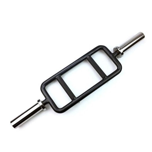 Olympic Tricep Bar Black with Chrome Sleeves - Gymless