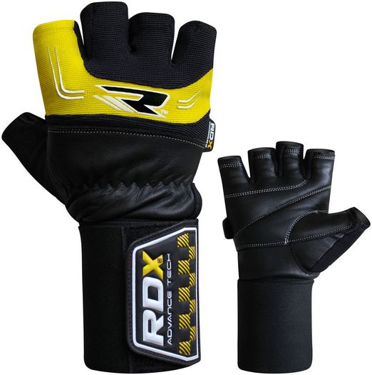 RDX Gym Leather 3.5" Weight Training Lifting Gloves - Gymless