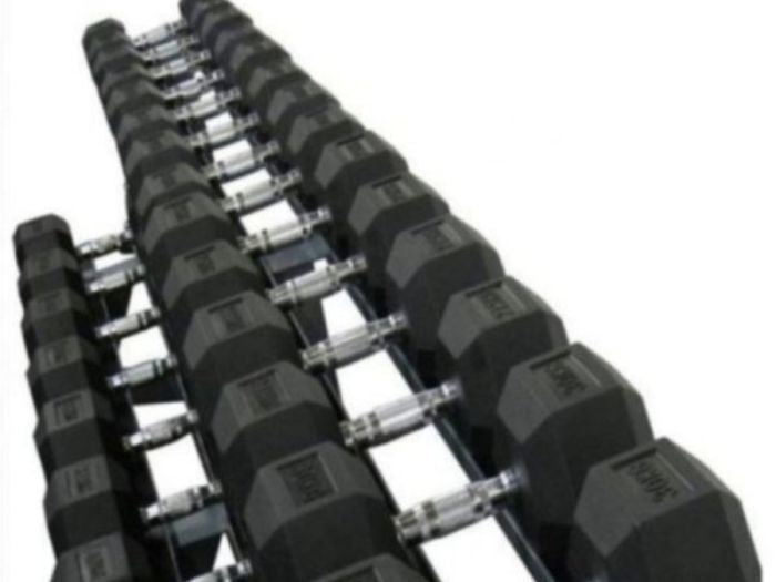 5-25 kg Hex Rubber Dumbells Pack - Gymless