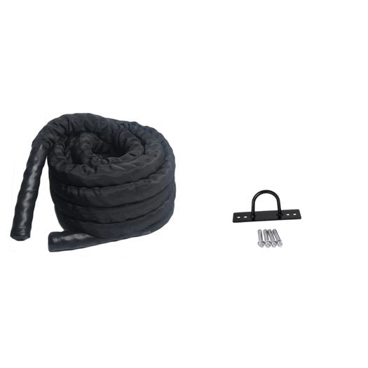 9 m Battling Rope 50 mm with sleeve +Free Anchor - Gymless