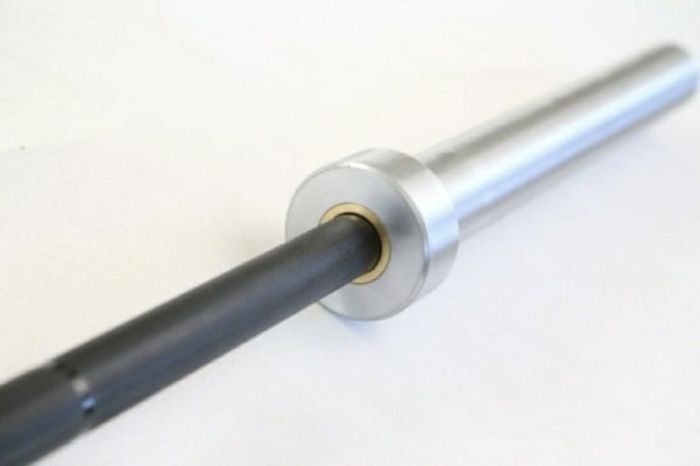 7 ft Olympic Bar Black with Chrome Sleeves - Gymless