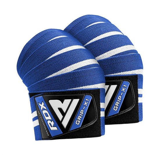 RDX K4 WEIGHTLIFTING KNEE WRAPS BLUE - Gymless