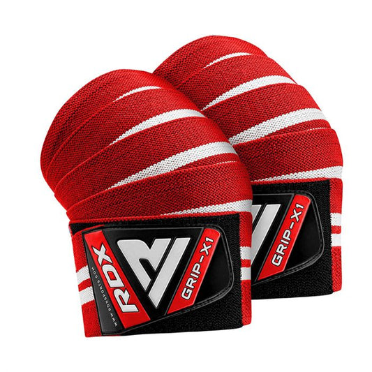RDX K4 WEIGHTLIFTING KNEE WRAPS RED - Gymless