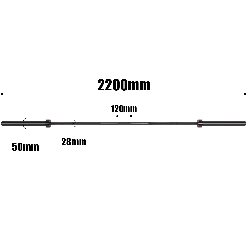 GYMLESS 7ft Men’s Training Bar – 750LB Rated