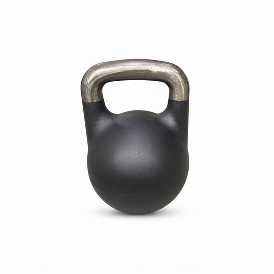 Gymless 12–32 kg adjustable competition kettlebell with 35 mm steel handle on a white background.
