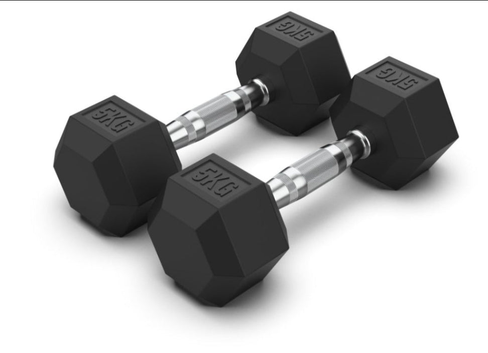 5-30 kg Hex Rubber Dumbells Pack - Gymless