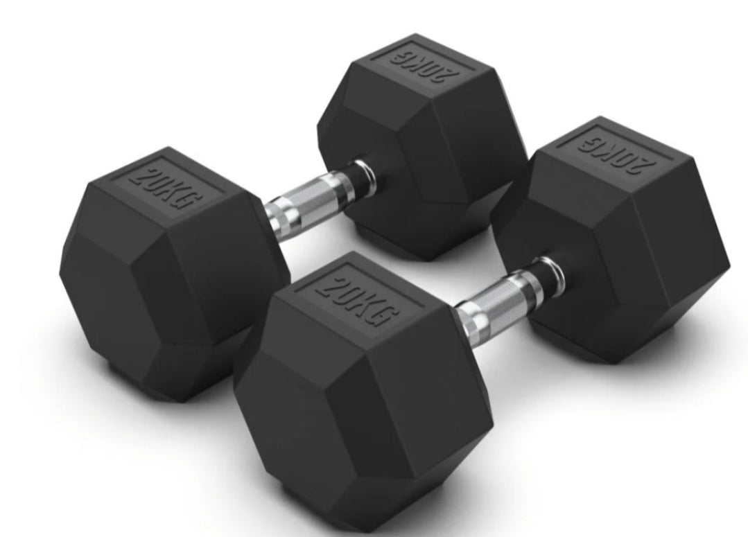 5-30 kg Hex Rubber Dumbells Pack - Gymless