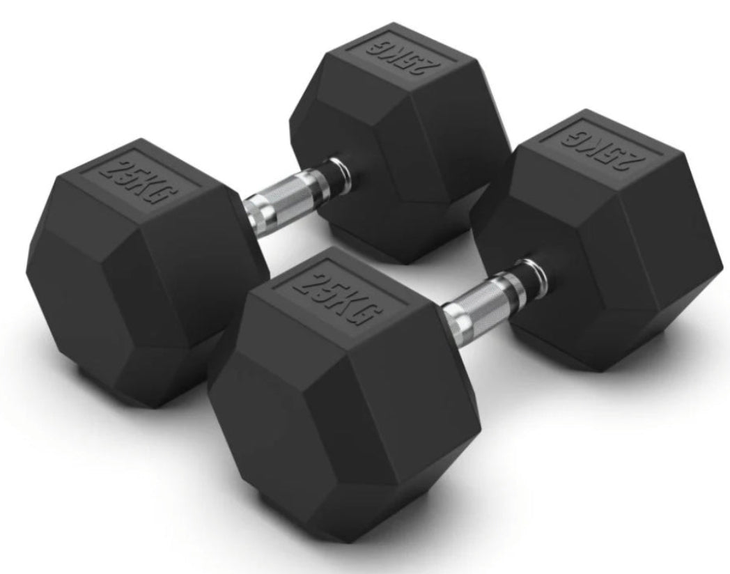 5-30 kg Hex Rubber Dumbells Pack - Gymless