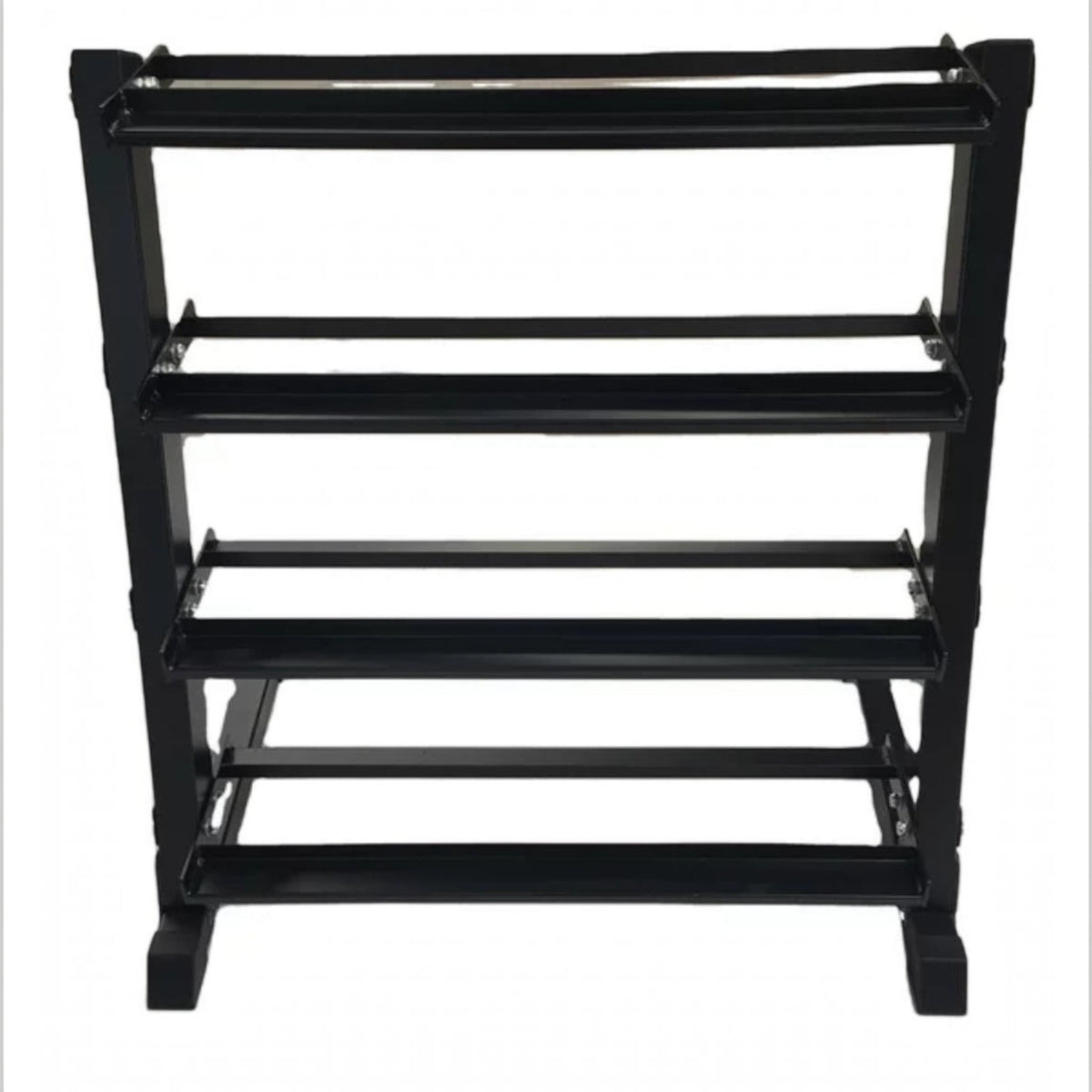 Gymless 4 tier black steel dumbbell rack for home gym storage