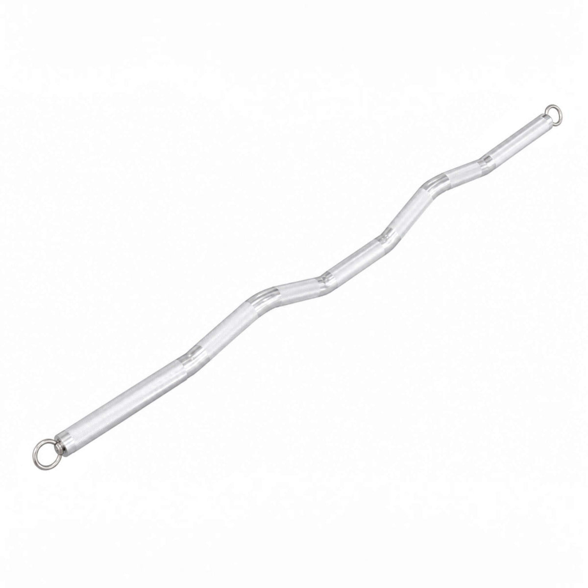 Gymless premium aluminium angled pulldown bar with knurled grip sections for ergonomic cable machine exercises.