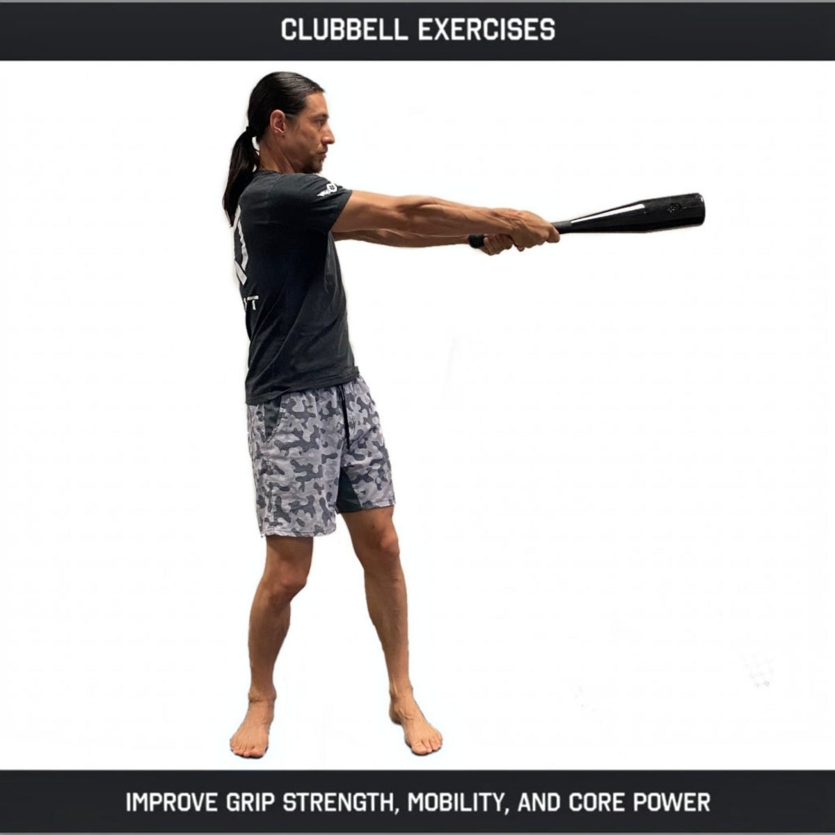 Indian clubs exercise demonstrating grip strength and mobility training with a clubbell.