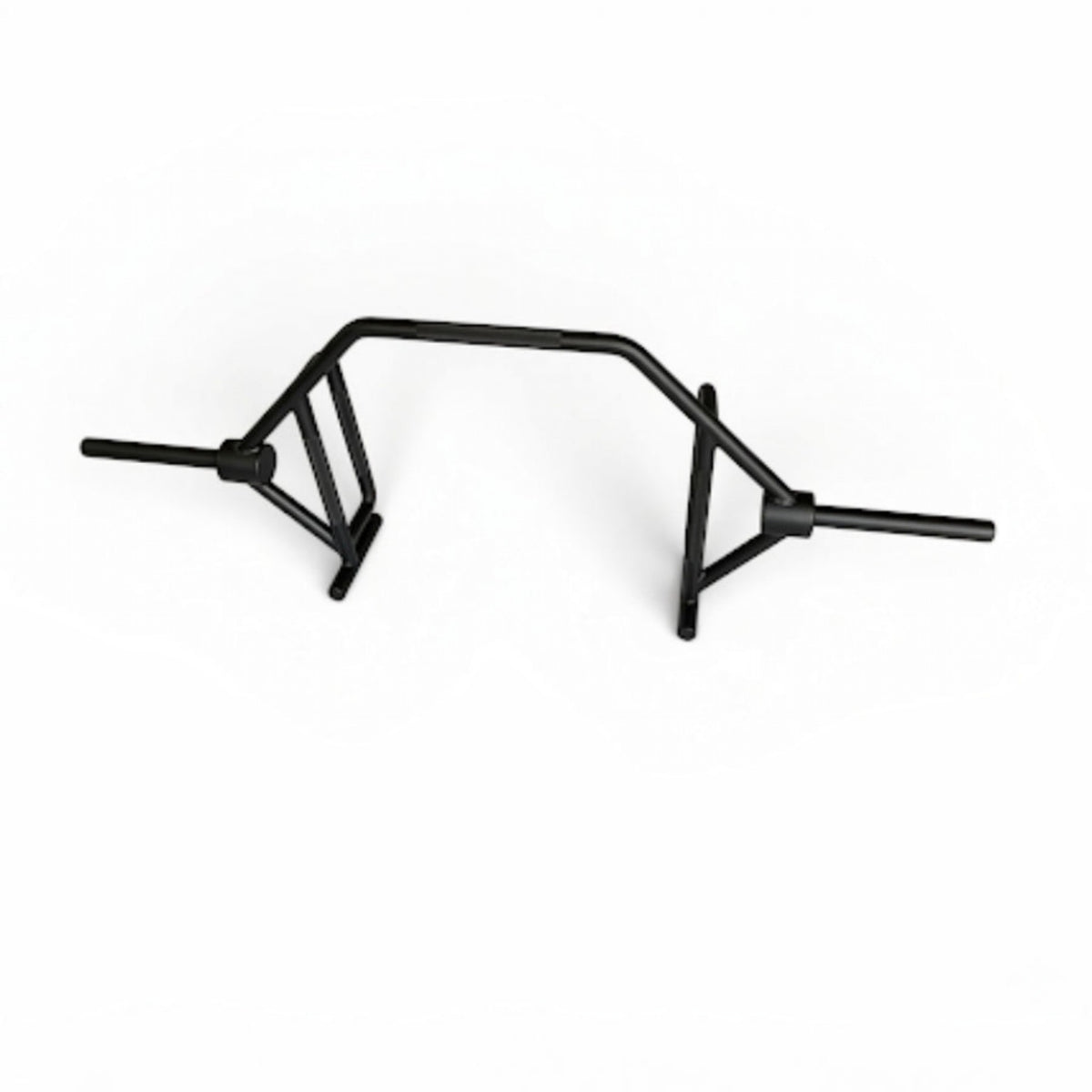 Gymless black powder-coated steel hex trap bar for deadlifts and strength training with neutral grip handles.