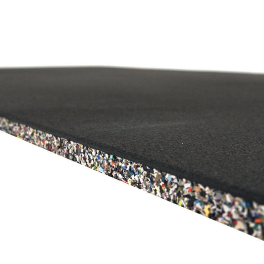 Composite gym flooring with smooth easy-clean SBR and EPDM surface