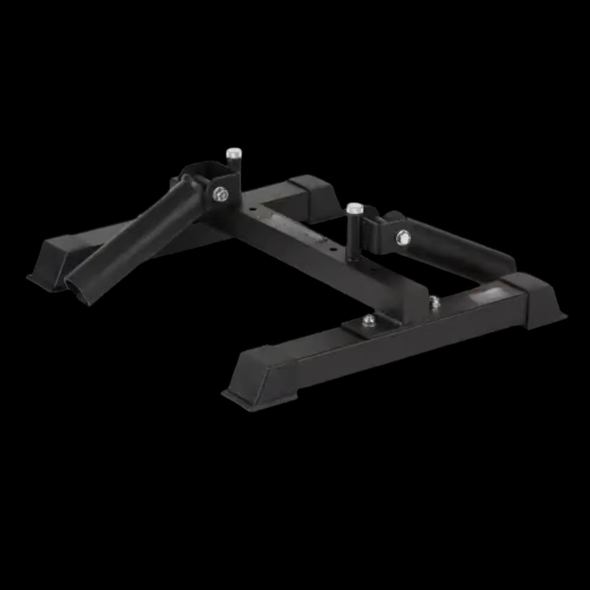 Gymless double freestanding landmine attachment for Olympic barbells with black powder-coated steel construction